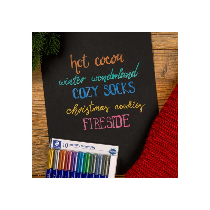 Kalligrafiepen Staedtler metallic etui à 10 kleuren