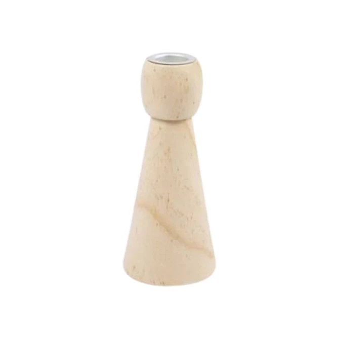 Kandelaar Creativ Company hout conisch 14.5cm