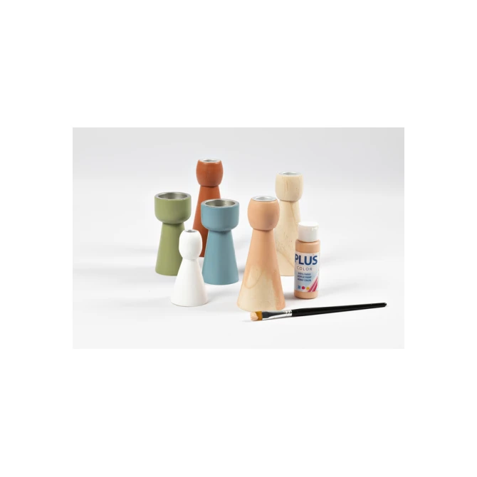 Kandelaar Creativ Company hout conisch 14.5cm