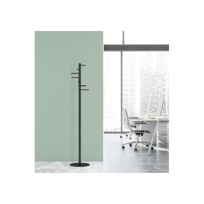 Kapstok MAUL Caurus staand 177cm 7 haken zwart RAL9004