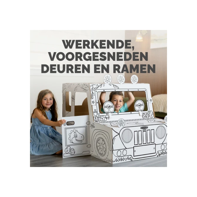 Kartonnen Dinosaurustruck XL Bankers Box Play inkleurbaar