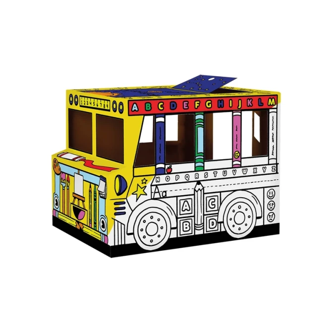 Kartonnen Speelbus Bankers Box Play inkleurbaar