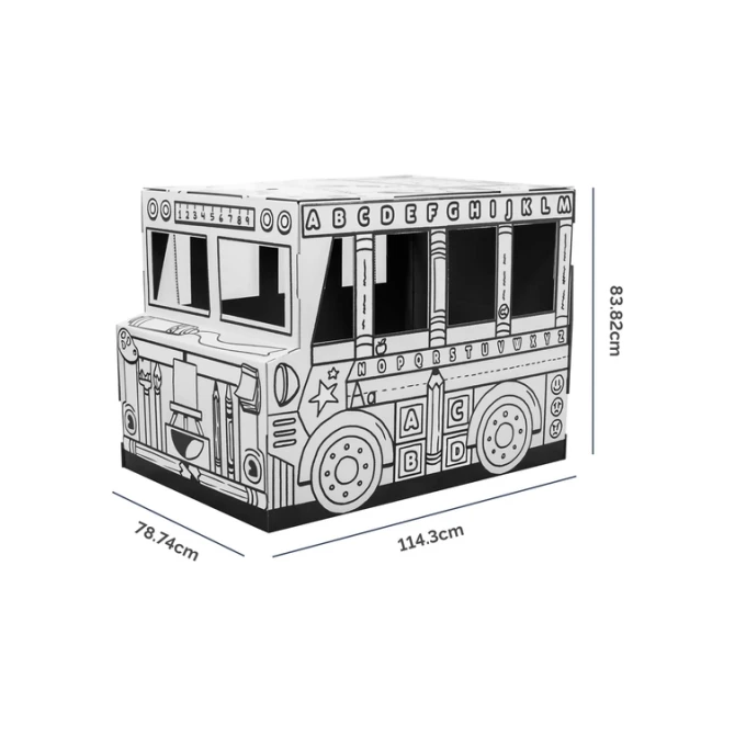 Kartonnen Speelbus Bankers Box Play inkleurbaar