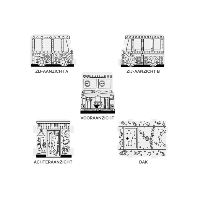 Kartonnen Speelbus Bankers Box Play inkleurbaar