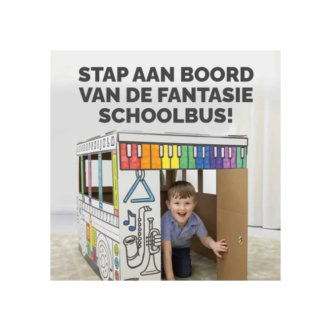 Kartonnen Speelbus Bankers Box Play inkleurbaar