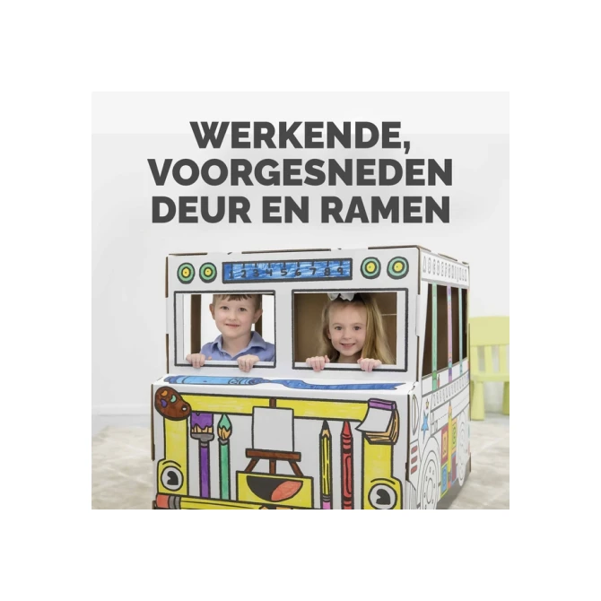 Kartonnen Speelbus Bankers Box Play inkleurbaar