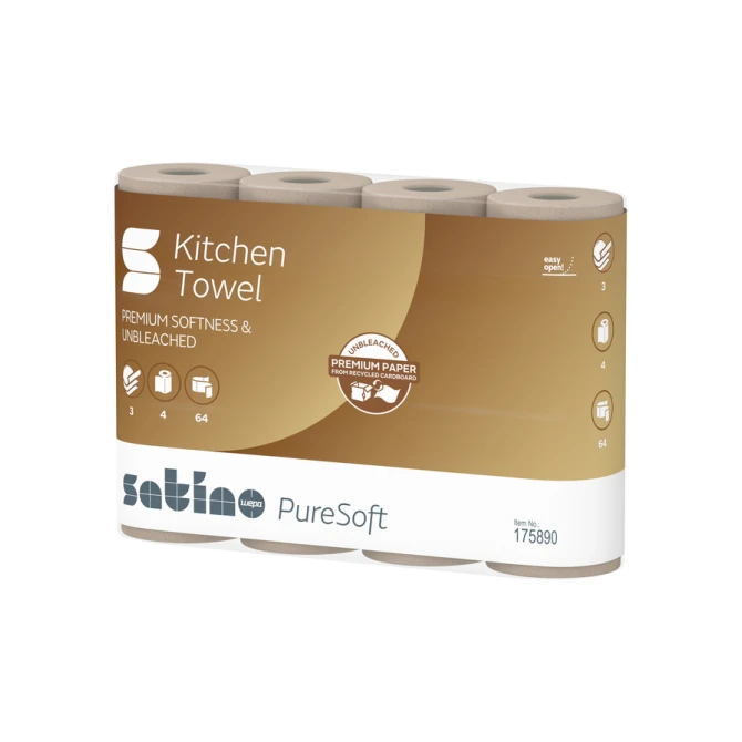 Keukenrol Satino PureSoft 3-laags 4x64 vel naturel 175890