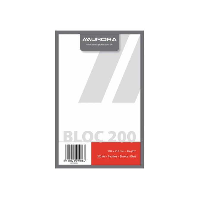 Kladblok Aurora 135x210mm blanco 200 vel 45gr
