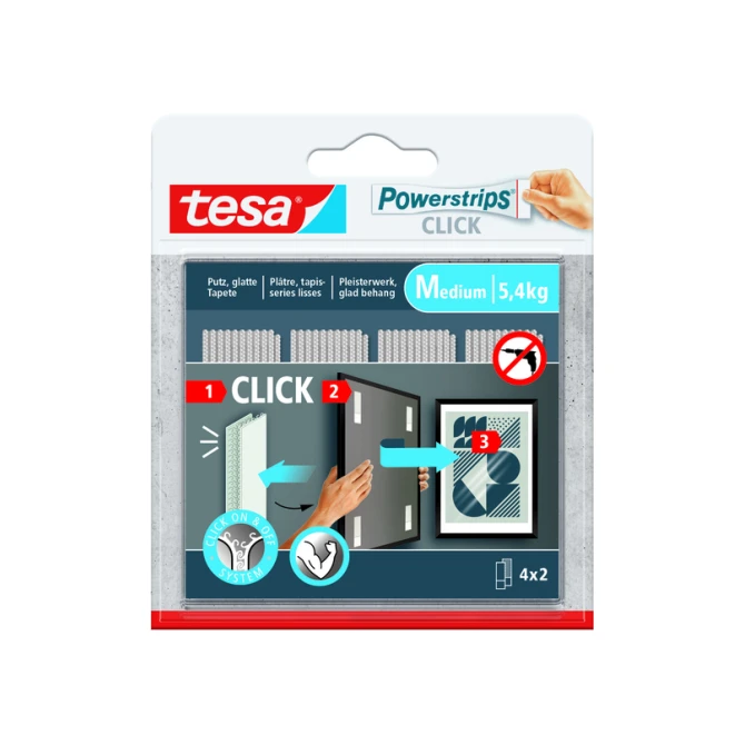 Kleefstip tesa Powerstrips Click Medium 4 paar wit