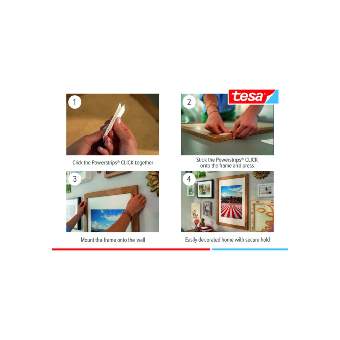 Kleefstip tesa Powerstrips Click Medium 4 paar wit