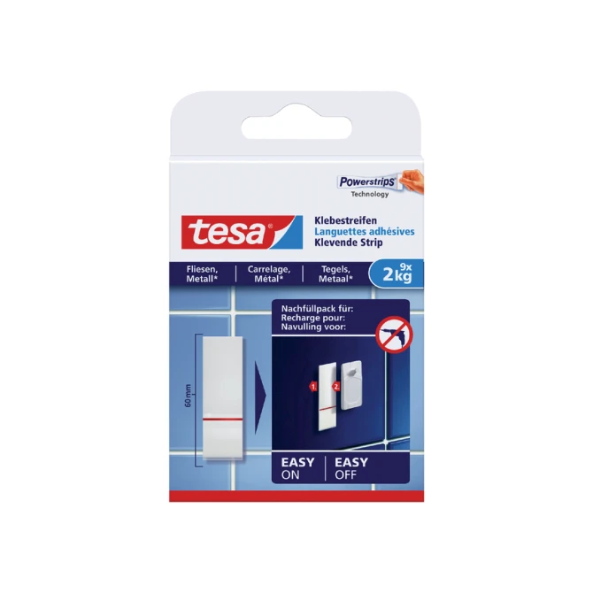Kleefstrips tesa® tegels & metaal 2kg wit 9 stuks