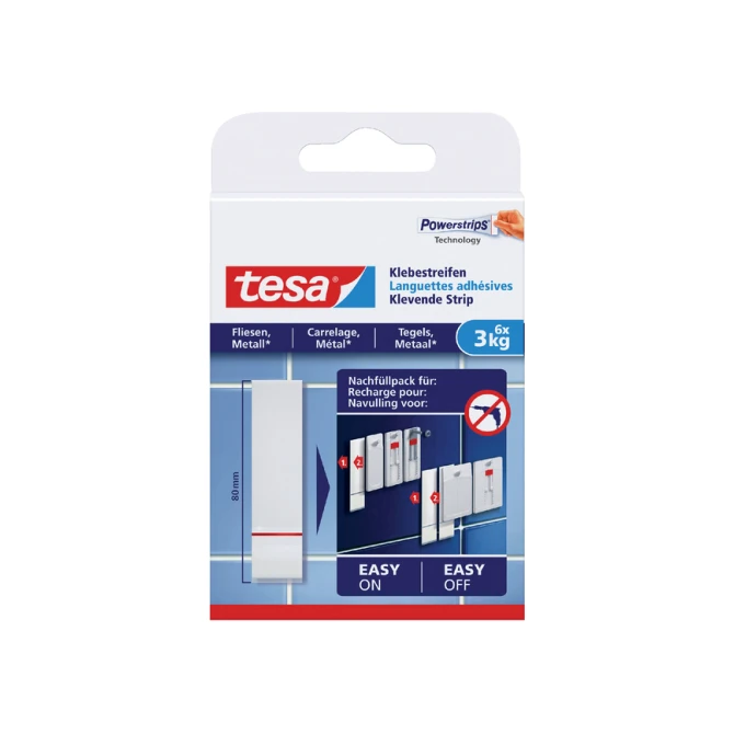 Kleefstrips tesa® tegels & metaal 3kg wit 6 stuks