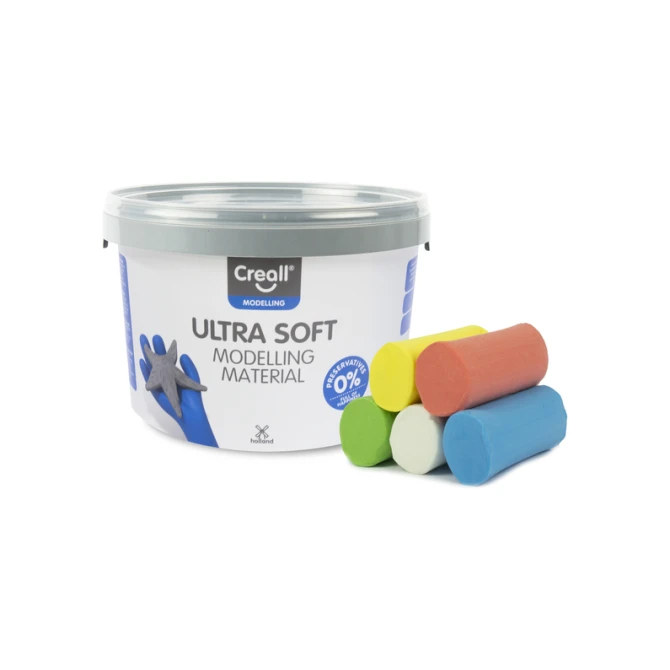 Klei Creall Play-it Ultra Soft helder  rood/blauw/groen/geel/wit 1100 gram