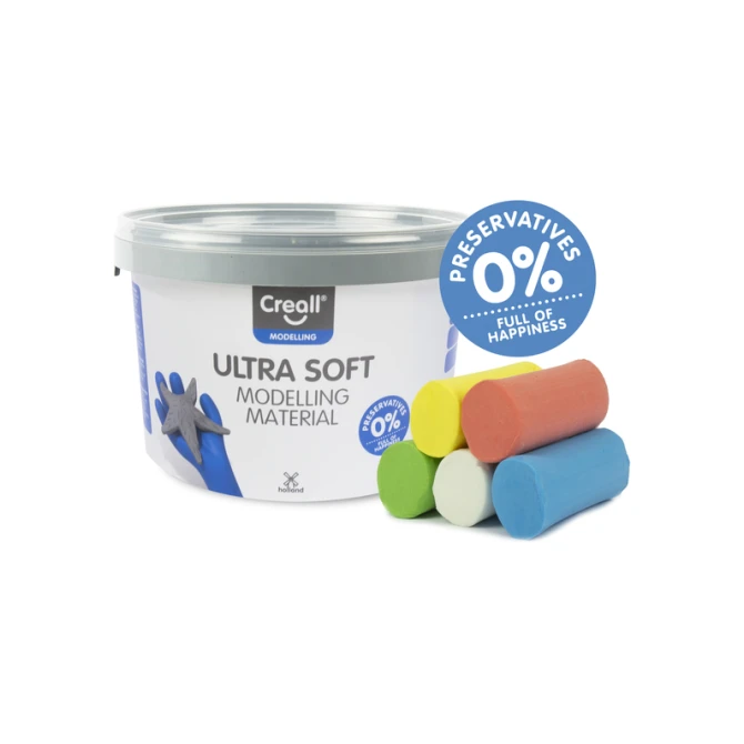 Klei Creall Play-it Ultra Soft helder  rood/blauw/groen/geel/wit 1100 gram