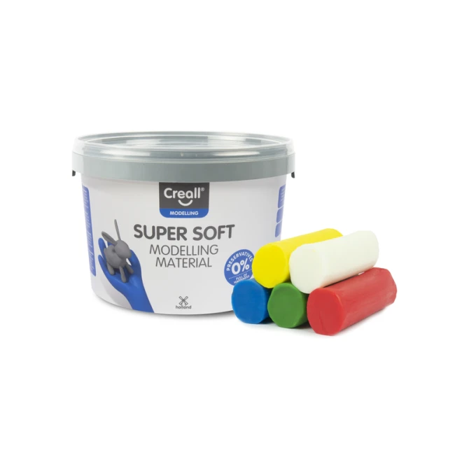 Klei Creall supersoft rood/blauw/groen/geel/wit 1750gram