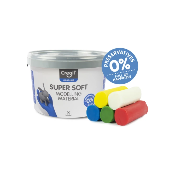 Klei Creall supersoft rood/blauw/groen/geel/wit 1750gram