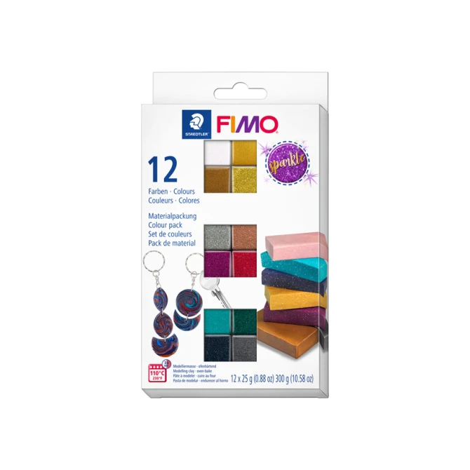 Klei Fimo effect colour pak à 12 sparkelende kleuren