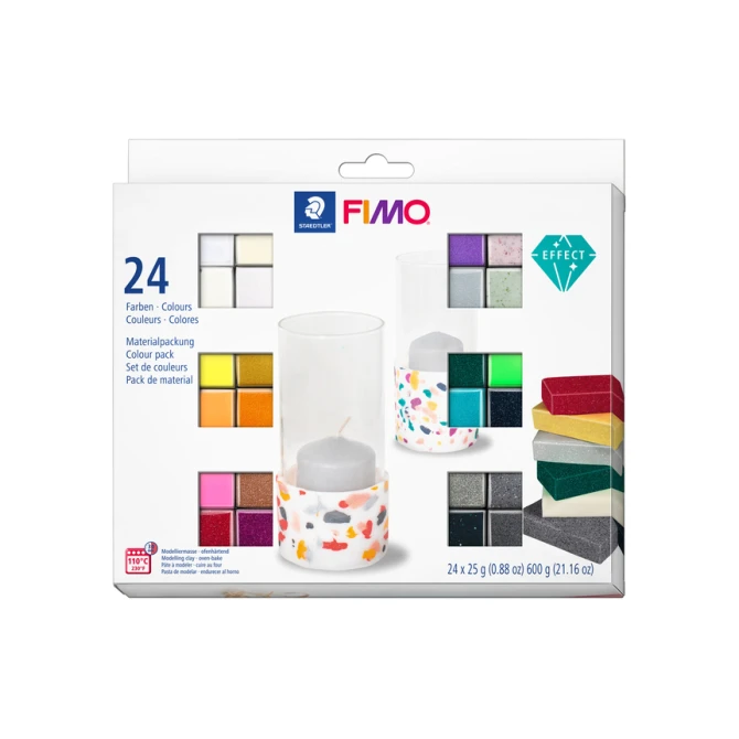 Klei Fimo  effect colour pak à 24 kleuren