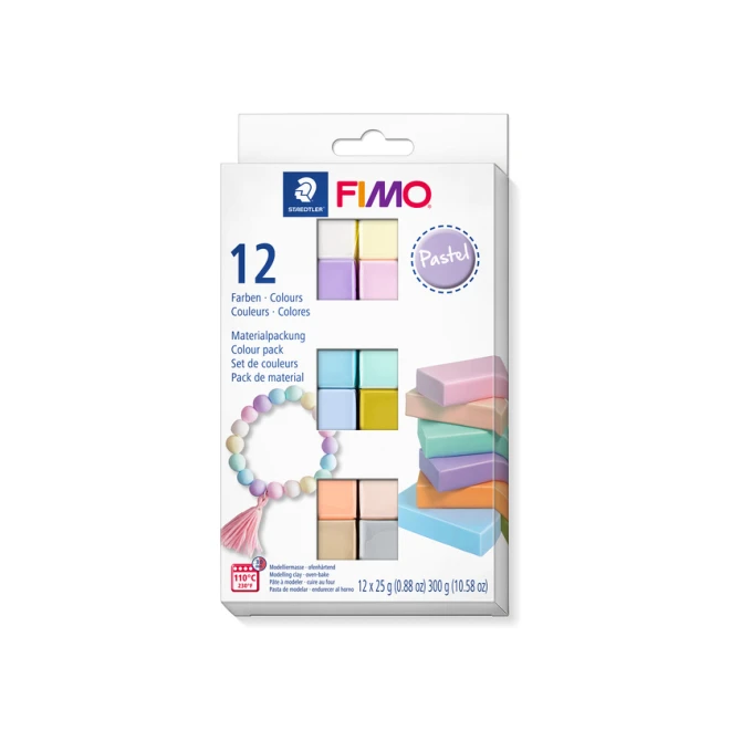 Klei Fimo  soft colour pak à 12 pastel kleuren