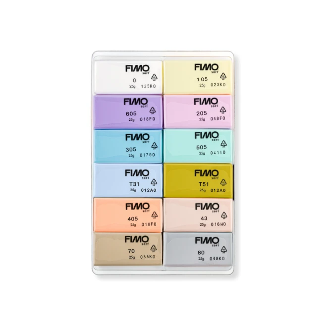 Klei Fimo  soft colour pak à 12 pastel kleuren