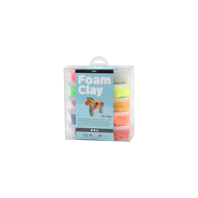 Klei Foam Clay basic 10 x 35gr 10 kleuren
