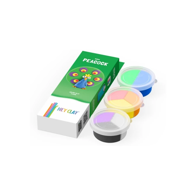 Klei Hey Clay Peacock 3 potjes