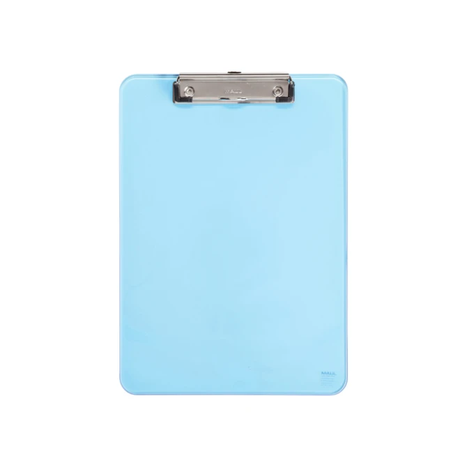 Klembord MAUL A4 staand transparant PS neon blauw