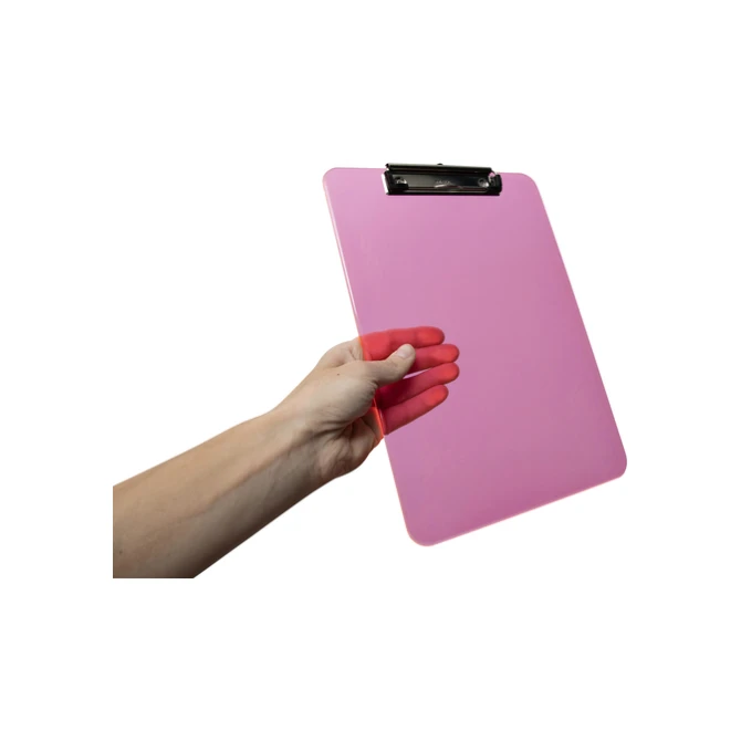 Klembord MAUL A4 staand transparant PS neon roze