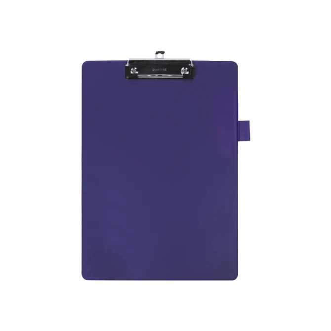 Klembord Quantore A4 staand PVC blauw met 100mm klem + penlus