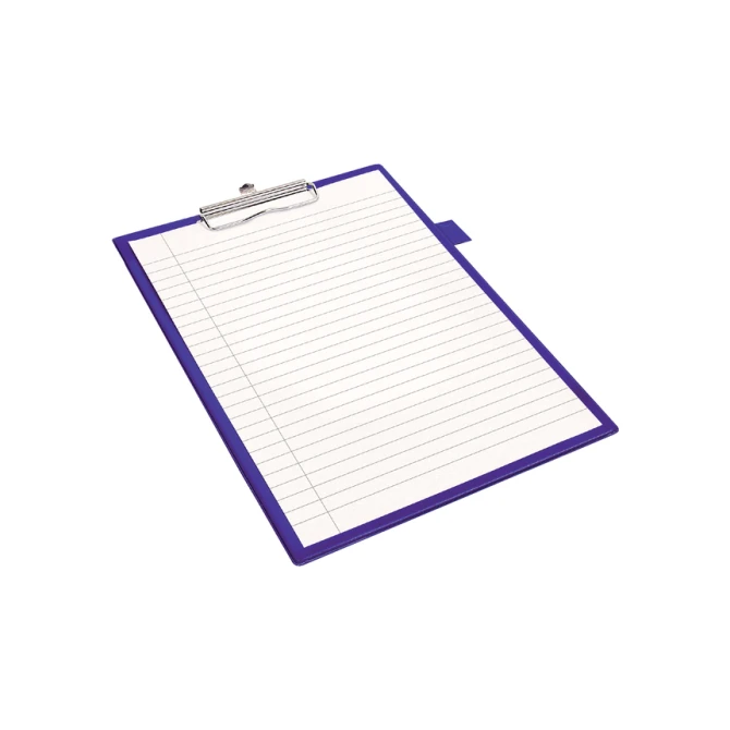 Klembord Quantore A4 staand PVC blauw met 100mm klem + penlus