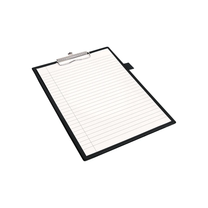 Klembord Quantore A4 staand PVC zwart met 100mm klem + penlus