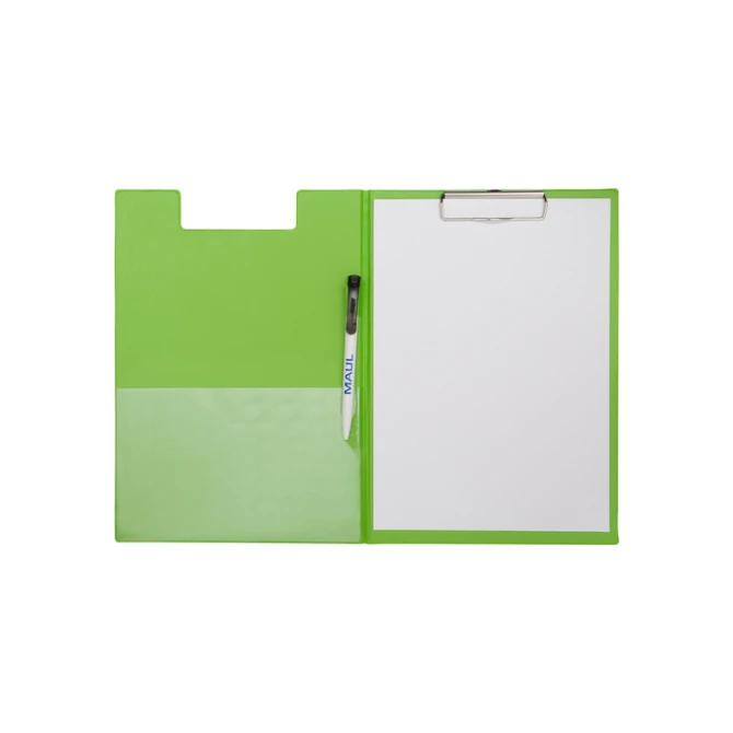 Klembordmap MAUL A4 staand met penlus PVC neon groen