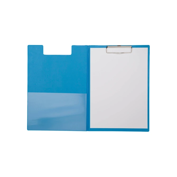 Klembordmap MAUL A4 staand met penlus PVC neon lichtblauw