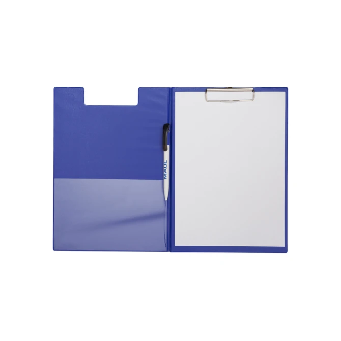 Klembordmap MAUL A4 staand PVC met penlus blauw