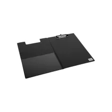 Klembordmap Quantore A4 staand PVC zwart met 100mm klem + penlus