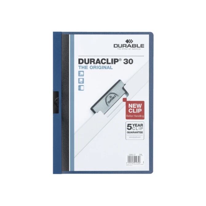 Klemmap Durable Duraclip A4 3mm 30 vellen blauw
