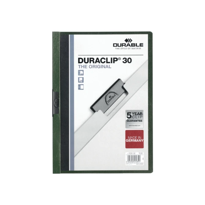Klemmap Durable Duraclip A4 3mm 30 vellen donkergroen