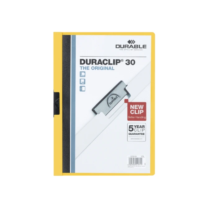 Klemmap Durable Duraclip A4 3mm 30 vellen geel