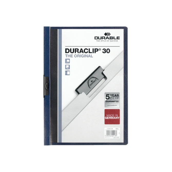 Klemmap Durable Duraclip A4 3mm 30 vellen nachtblauw