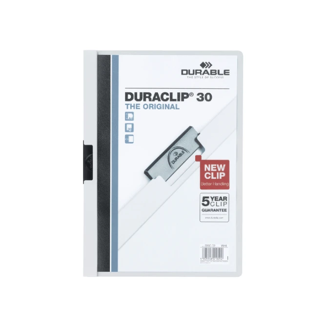 Klemmap Durable Duraclip A4 3mm 30 vellen wit