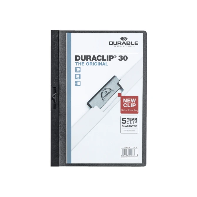 Klemmap Durable Duraclip A4 3mm 30 vellen zwart