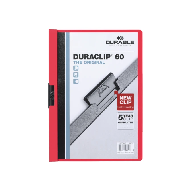 Klemmap Durable Duraclip A4 6mm 60 vellen rood