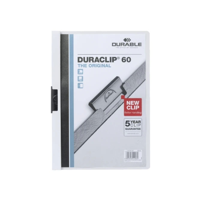 Klemmap Durable Duraclip A4 6mm 60 vellen wit