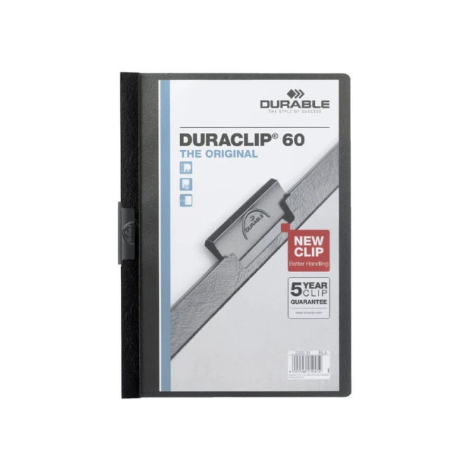 Klemmap Durable Duraclip A4 6mm 60 vellen zwart