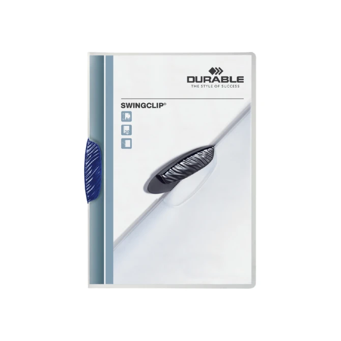 Klemmap Durable Swingclip 30 vellen blauw