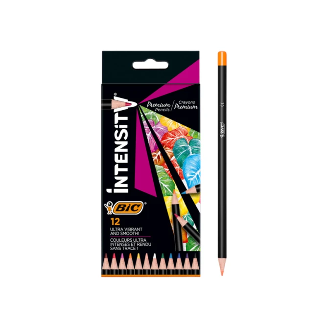 Kleurpotloden Bic Intensity Premium assorti etui à 12 stuks Kleurpotloden Bic Intensity Premium assorti etui à 12 stuks