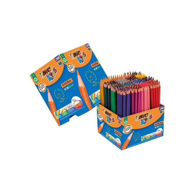 Kleurpotloden BicKids Evolution ecolutions ass schoolbox à 288 stuks