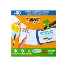 Kleurpotloden Bickids Multi Surface + 2 puntenslijpers ass 10kl 40st Kleurpotloden Bickids Multi Surface + 2 puntenslijpers ass 10kl 40st
