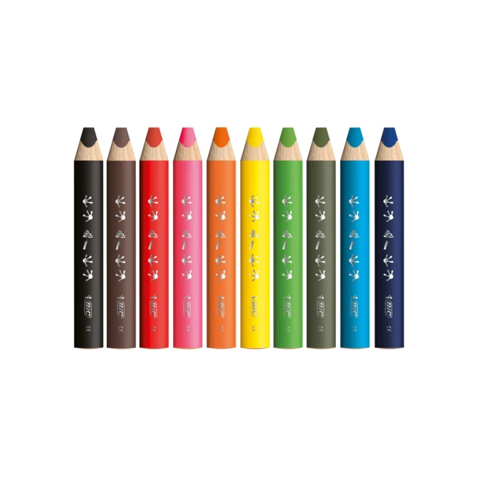 Kleurpotloden Bickids Multi Surface + 2 puntenslijpers ass 10kl 40st