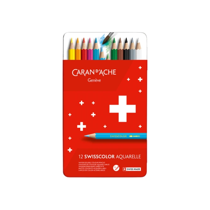 Kleurpotloden Caran d'Ache Swisscolor aquarel 12 stuks assorti